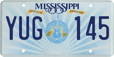 MS license plate YUG145