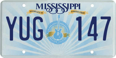 MS license plate YUG147