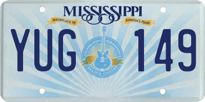 MS license plate YUG149