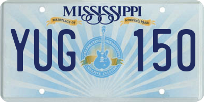 MS license plate YUG150