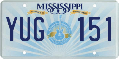 MS license plate YUG151
