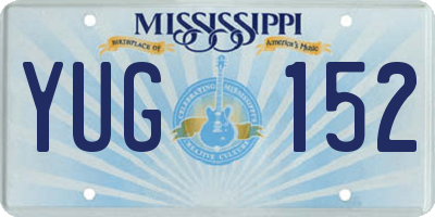 MS license plate YUG152