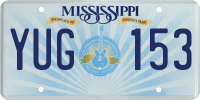 MS license plate YUG153