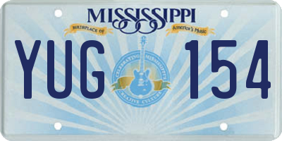 MS license plate YUG154