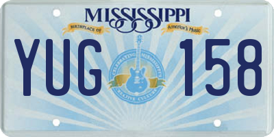 MS license plate YUG158