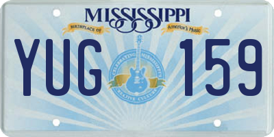 MS license plate YUG159
