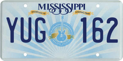 MS license plate YUG162