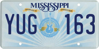 MS license plate YUG163