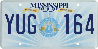 MS license plate YUG164