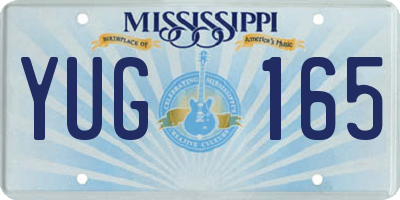 MS license plate YUG165