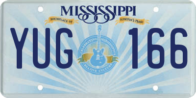 MS license plate YUG166