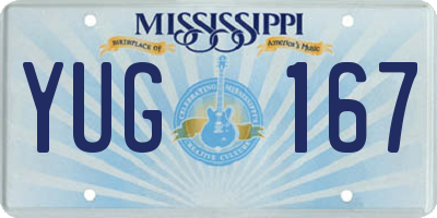 MS license plate YUG167