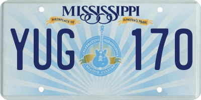 MS license plate YUG170