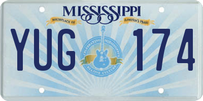 MS license plate YUG174