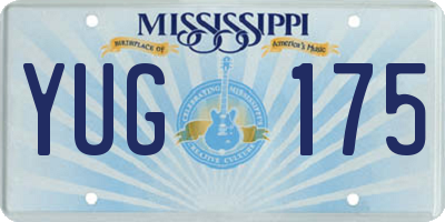MS license plate YUG175