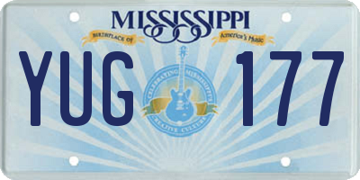 MS license plate YUG177