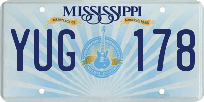 MS license plate YUG178