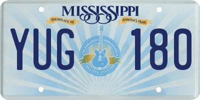 MS license plate YUG180
