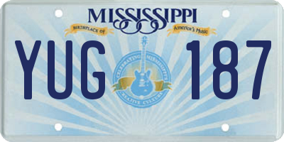 MS license plate YUG187