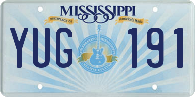 MS license plate YUG191
