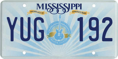 MS license plate YUG192