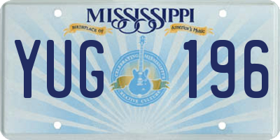 MS license plate YUG196