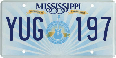 MS license plate YUG197