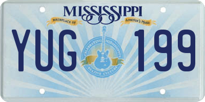 MS license plate YUG199