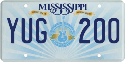 MS license plate YUG200