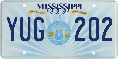 MS license plate YUG202