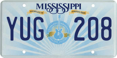 MS license plate YUG208
