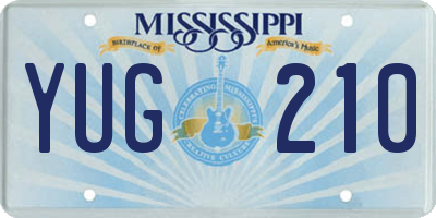 MS license plate YUG210