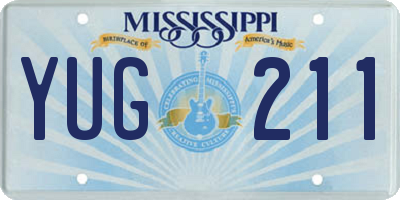 MS license plate YUG211