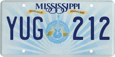 MS license plate YUG212