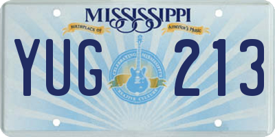 MS license plate YUG213