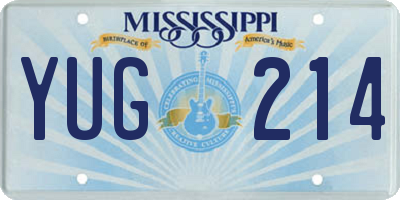 MS license plate YUG214