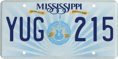 MS license plate YUG215