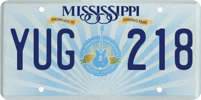 MS license plate YUG218