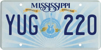 MS license plate YUG220