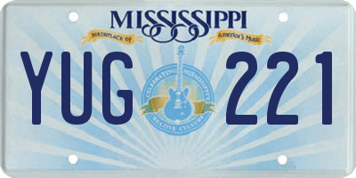 MS license plate YUG221