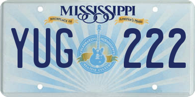 MS license plate YUG222