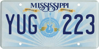 MS license plate YUG223