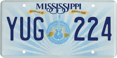 MS license plate YUG224