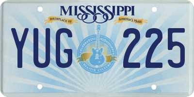 MS license plate YUG225