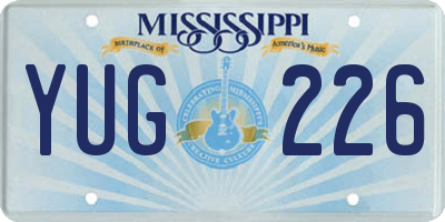MS license plate YUG226