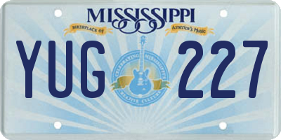 MS license plate YUG227