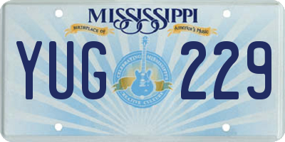 MS license plate YUG229