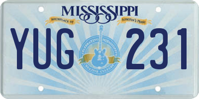 MS license plate YUG231