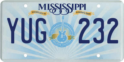 MS license plate YUG232