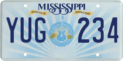 MS license plate YUG234